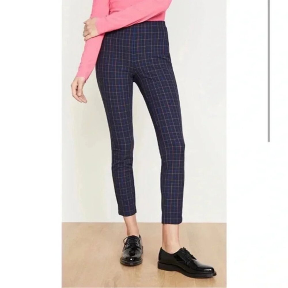 Rag & Bone Simone stretch trousers in dark blue plaid